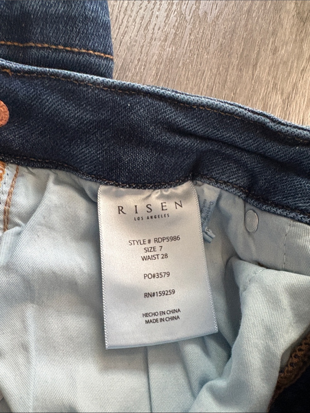 RISEN JEANS DARK TUMMY CONTROL ADJUSTABLE WAIST JEAN - Picture 6 of 6